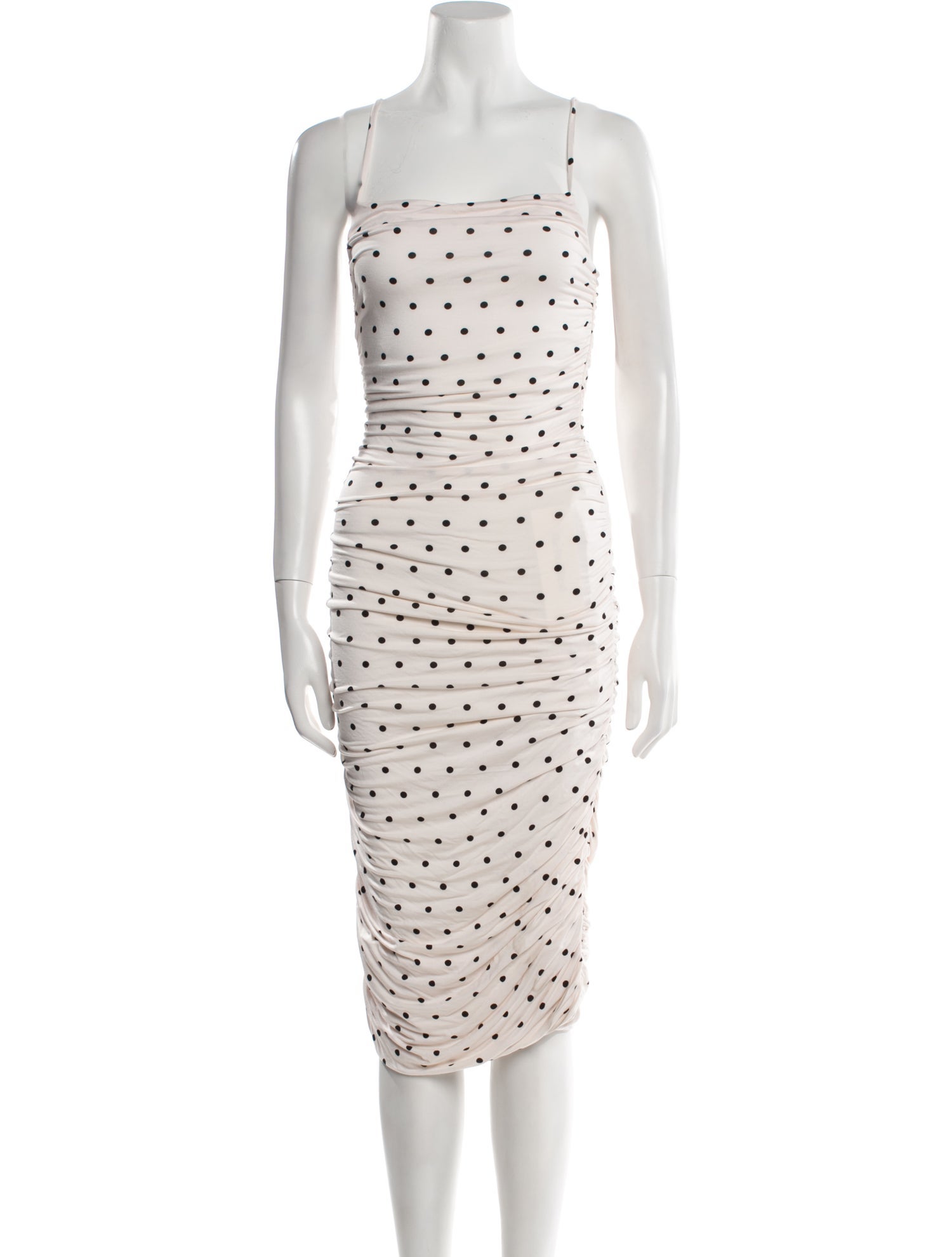 Privacy Please Polka Dot Print Midi Length Dress
