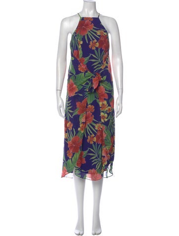 Pre-owned Privacy Please Floral Print Long Dress In Multi