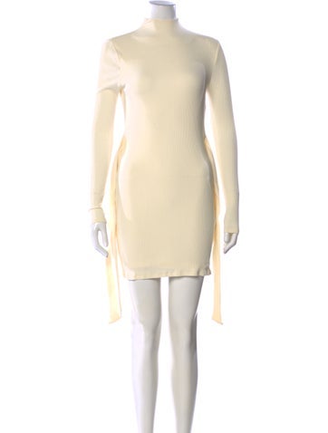 Pre-owned Privacy Please Mock Neck Mini Dress In Neutral