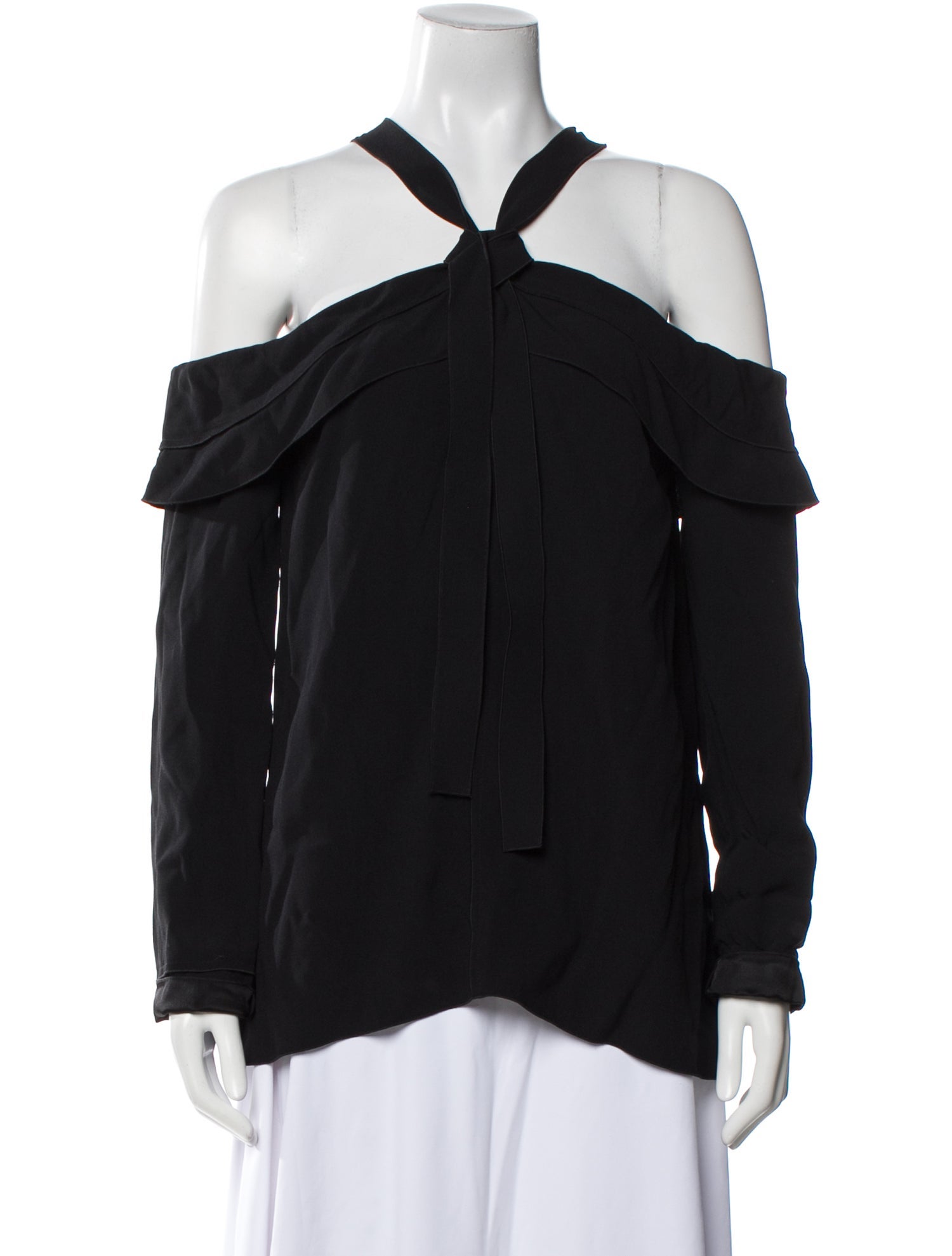 Proenza Schouler xo Barneys Off-The-Shoulder Long Sleeve Blouse