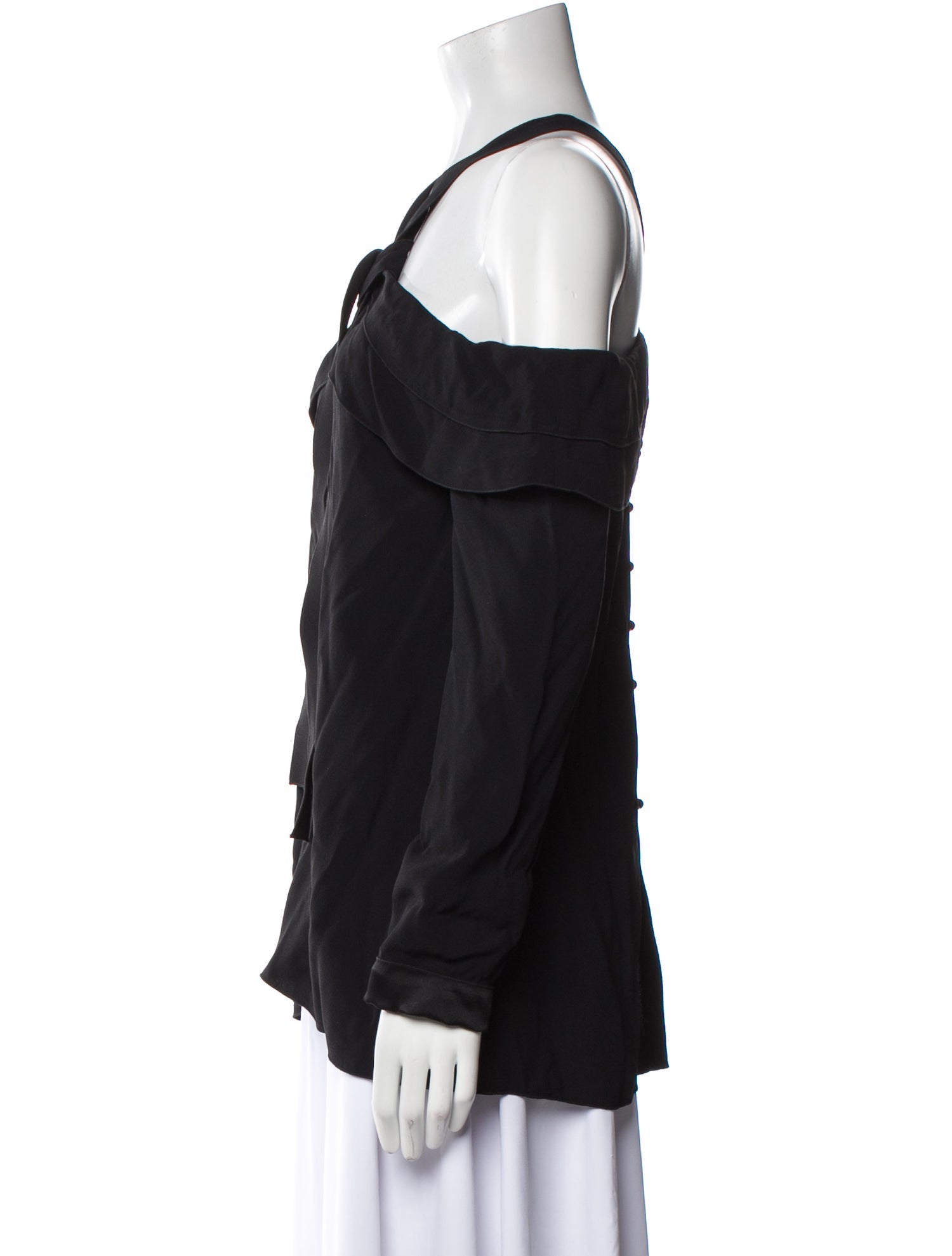 Proenza Schouler xo Barneys Off-The-Shoulder Long Sleeve Blouse