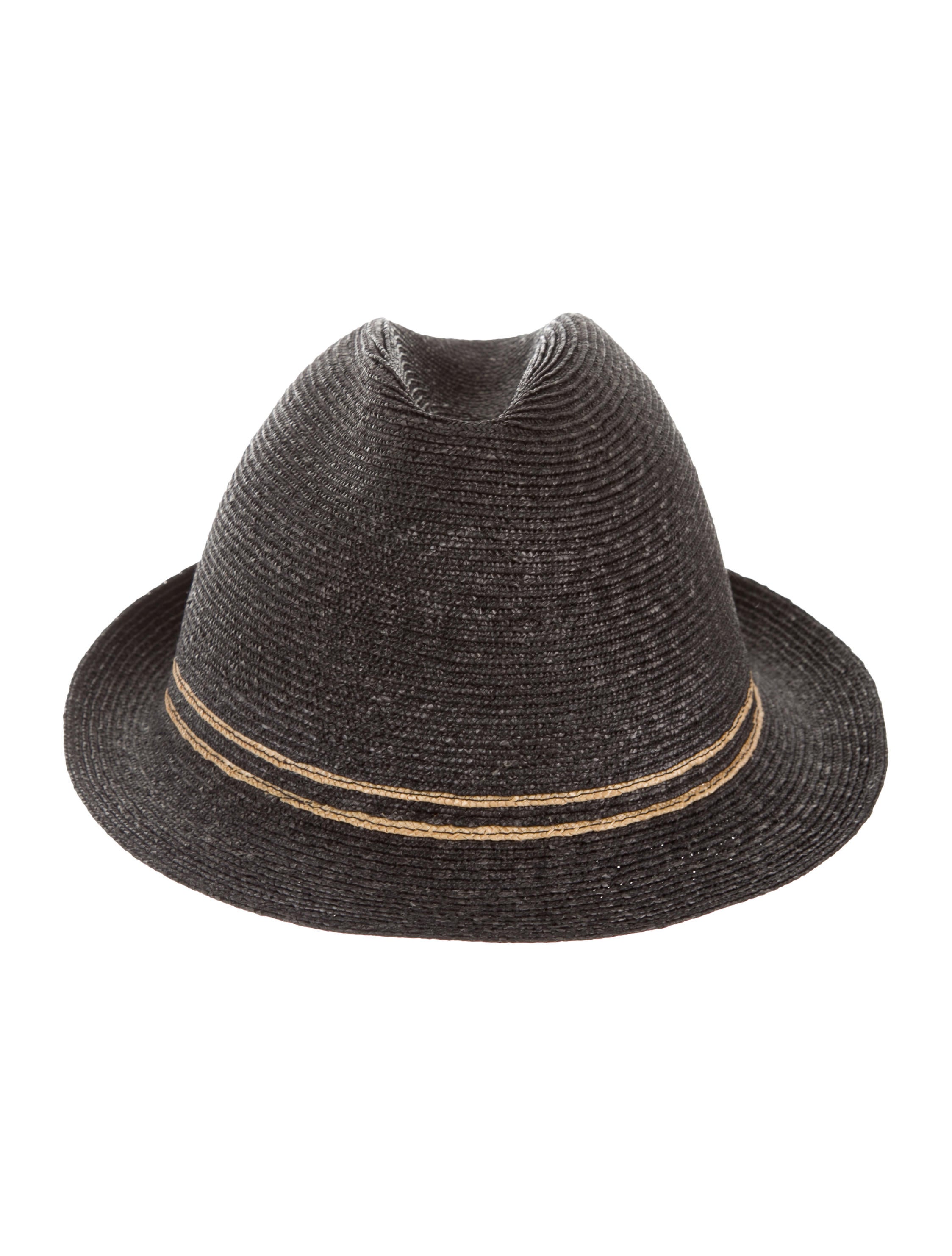 Paul Smith Straw Fedora Hat Black Hats, Accessories WPS23729 The