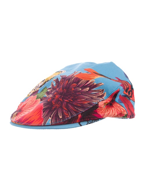 Paul Smith Printed Newsboy Hat blue