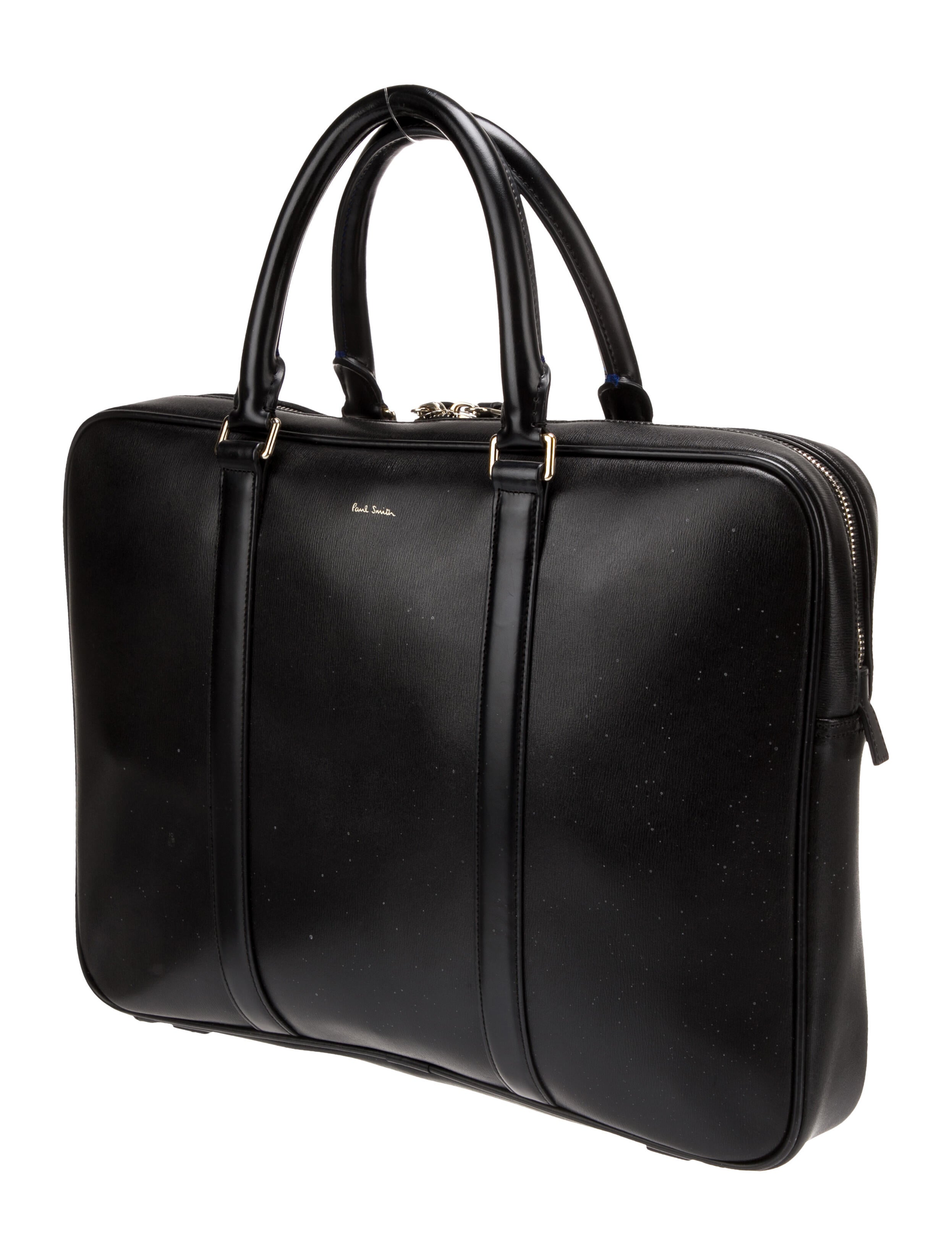 Paul Smith Solid Leather Briefcase Black Briefcases, Bags WPS48295