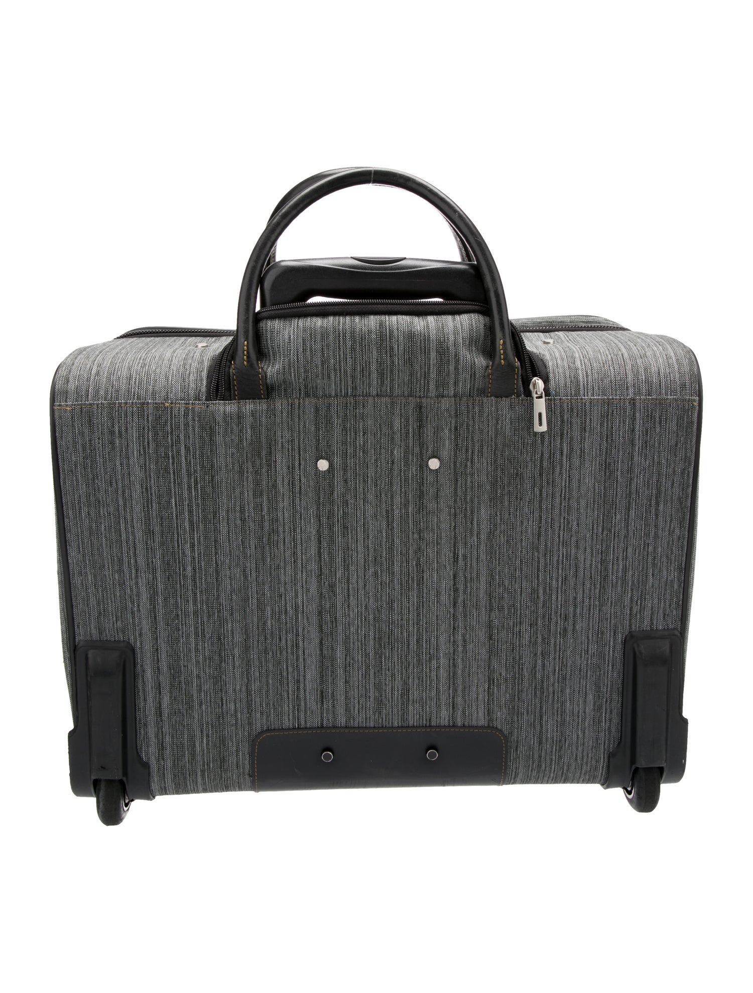 Paul Smith Nylon Leather-Trimmed Rolling Carry-On - Grey Suitcases