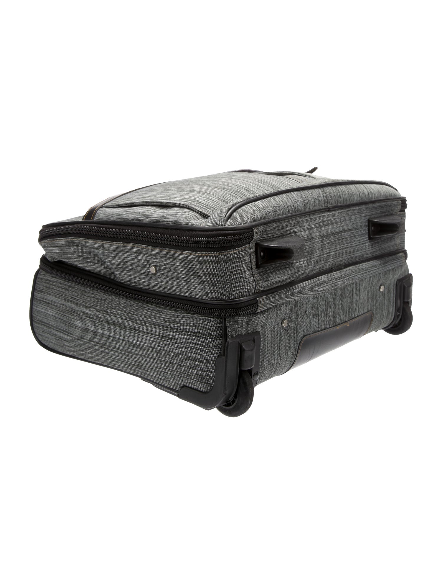 Paul Smith Nylon Leather-Trimmed Rolling Carry-On - Grey Suitcases