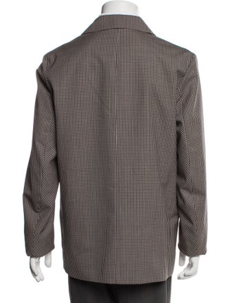 Paul Smith Wool Plaid Print Peacoat
