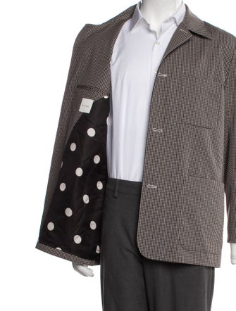 Paul Smith Wool Plaid Print Peacoat