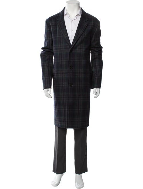 Paul Smith Wool Plaid Print Overcoat