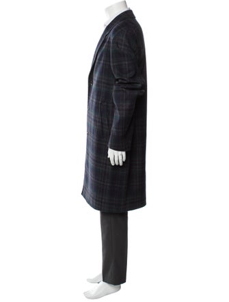 Paul Smith Wool Plaid Print Overcoat