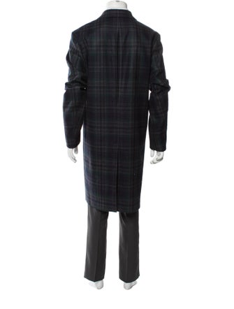 Paul Smith Wool Plaid Print Overcoat