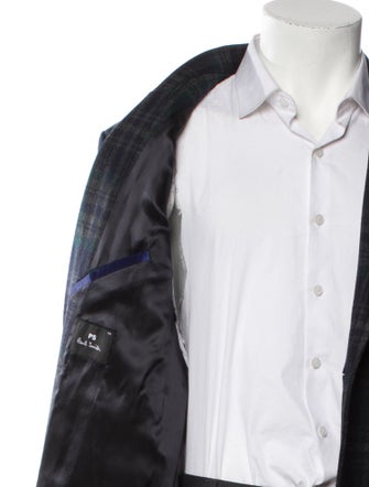 Paul Smith Wool Plaid Print Overcoat