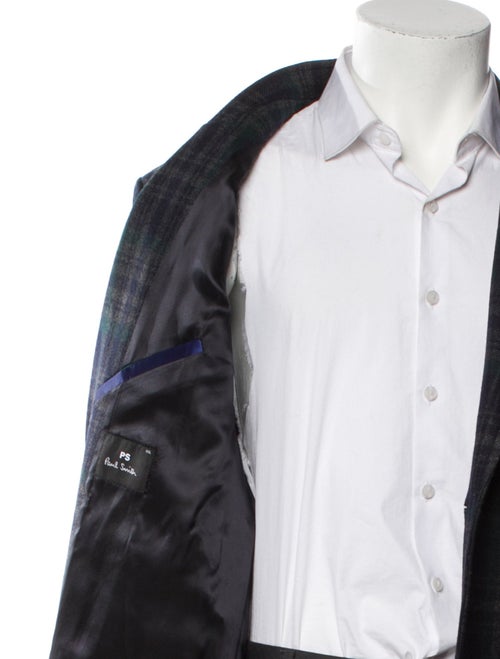 Paul Smith Wool Plaid Print Overcoat