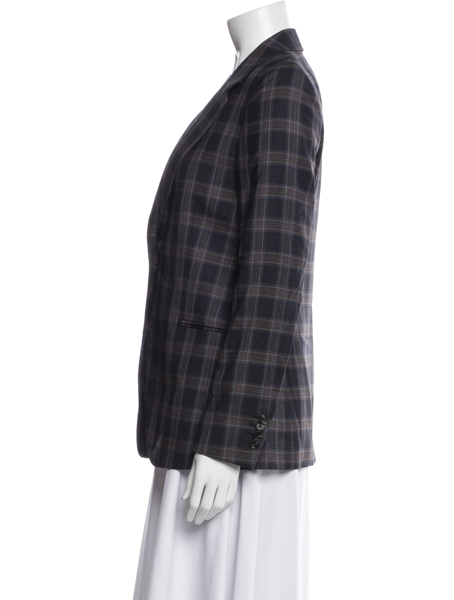 Paul Smith Wool Plaid Print Blazer