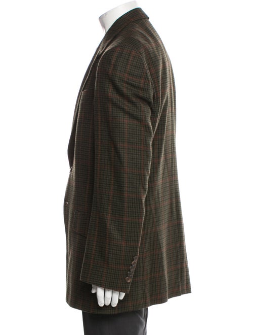 Paul Smith Wool Plaid Print Peacoat