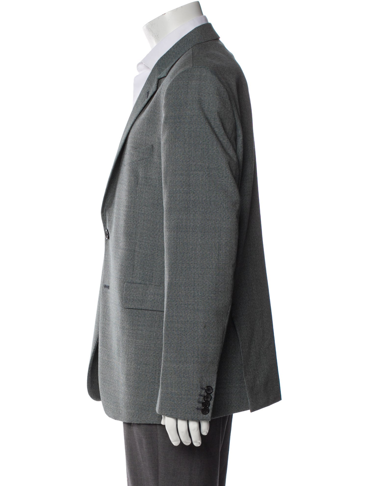 Paul Smith Virgin Wool Plaid Print Peacoat