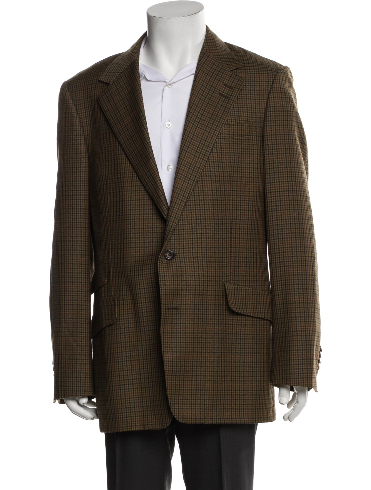 Paul Smith Wool Plaid Print Blazer