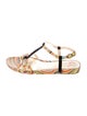 Paul Smith Leather Printed T-Strap Sandals