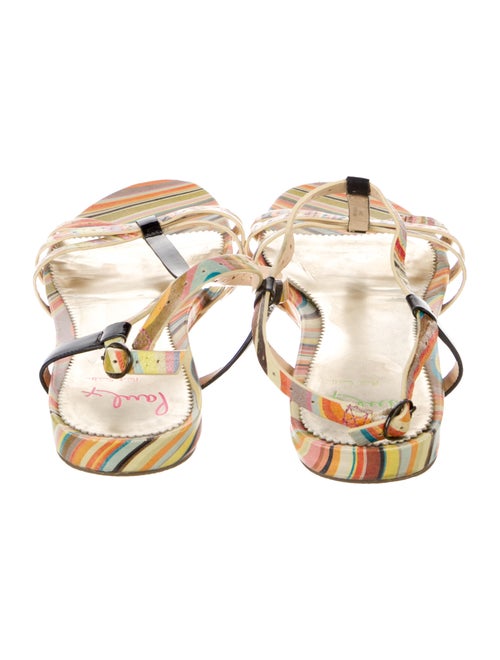 Paul Smith Leather Printed T-Strap Sandals