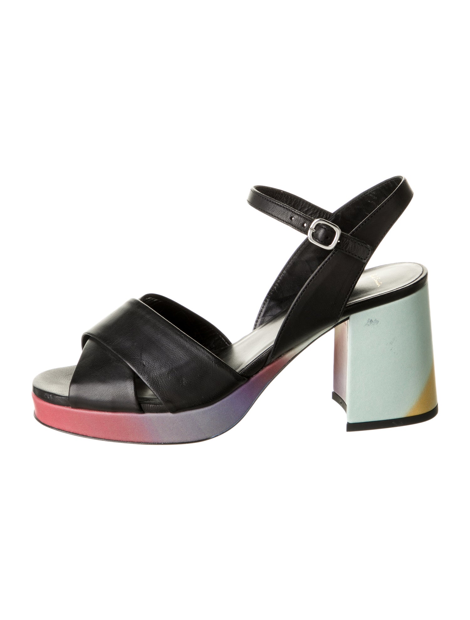 Paul Smith Leather Colorblock Pattern Sandals