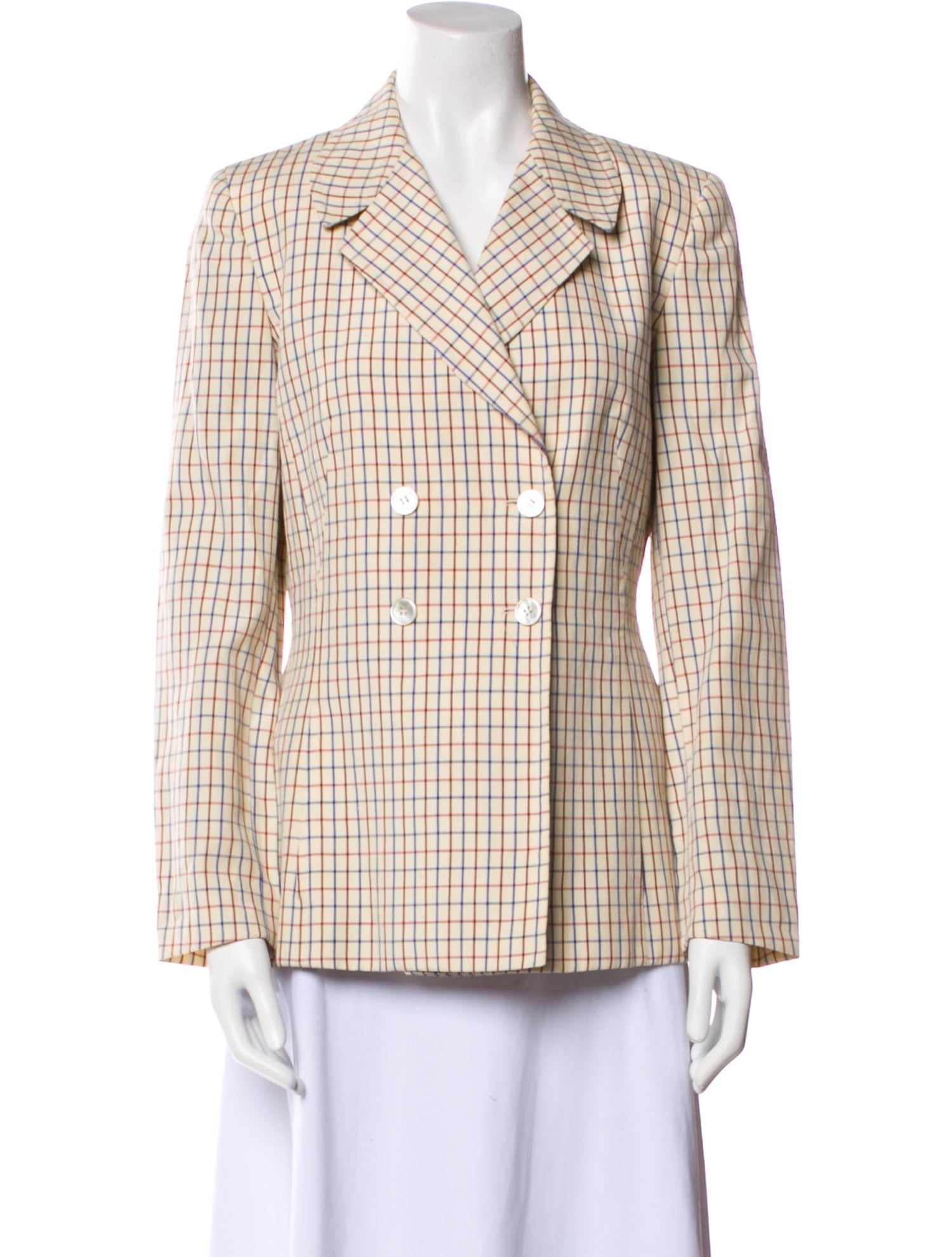 Paul Smith Linen Plaid Print Blazer