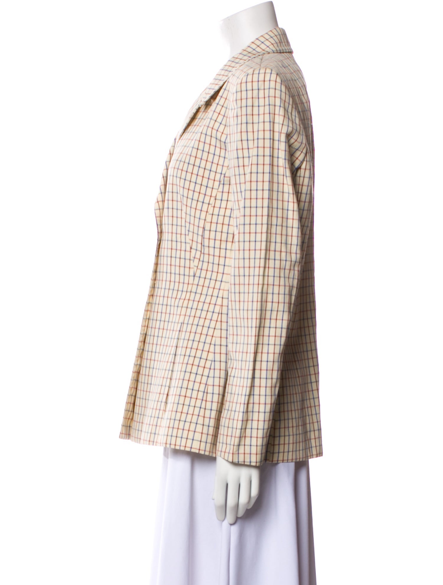 Paul Smith Linen Plaid Print Blazer