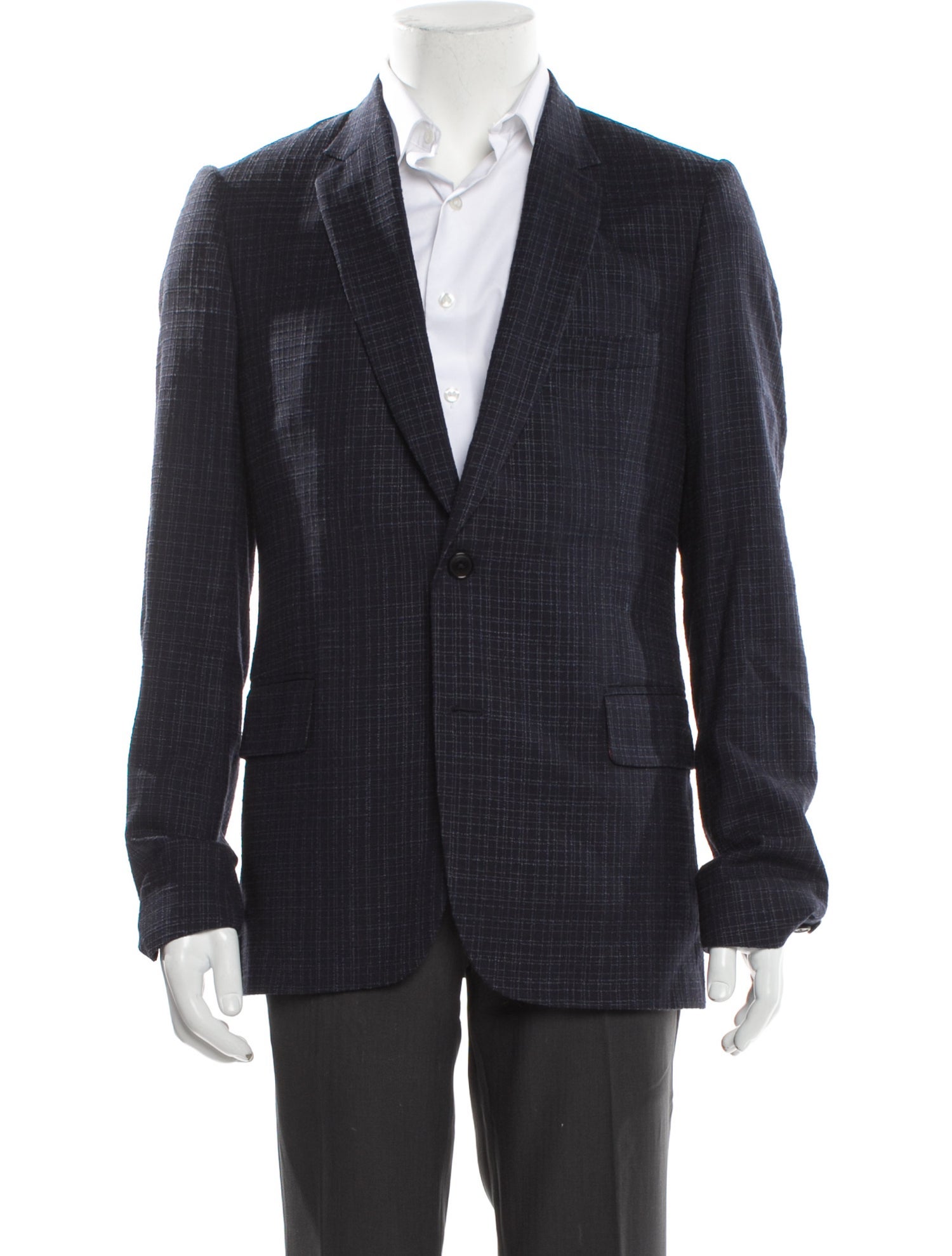 Paul Smith Wool Plaid Print Blazer
