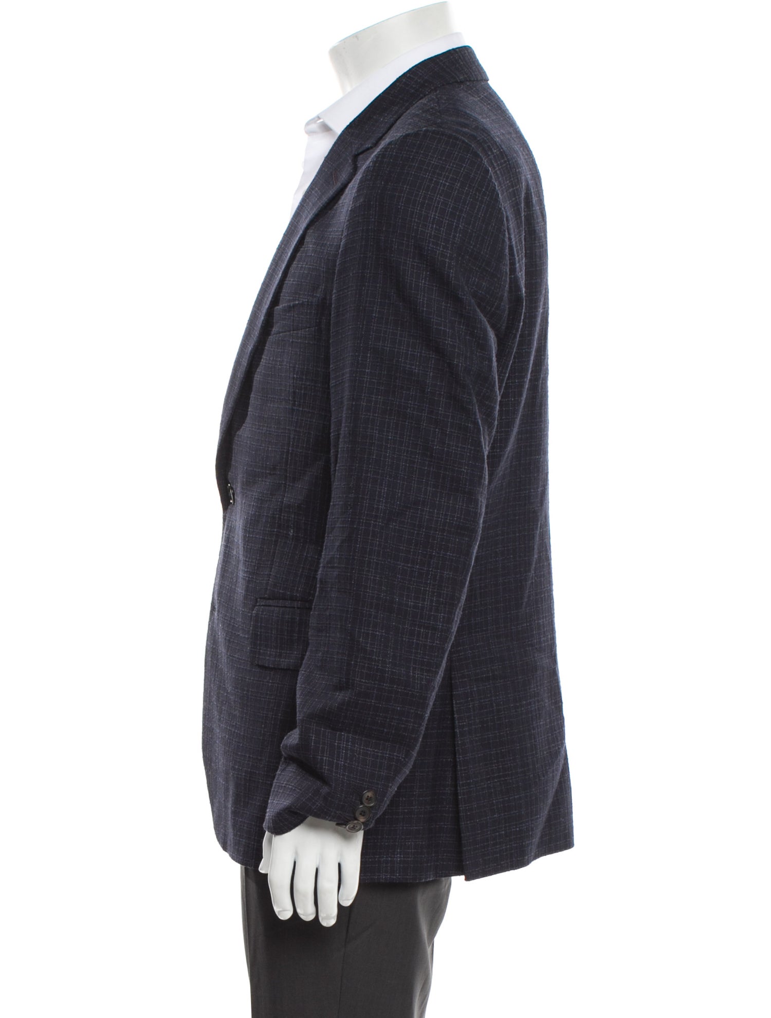 Paul Smith Wool Plaid Print Blazer