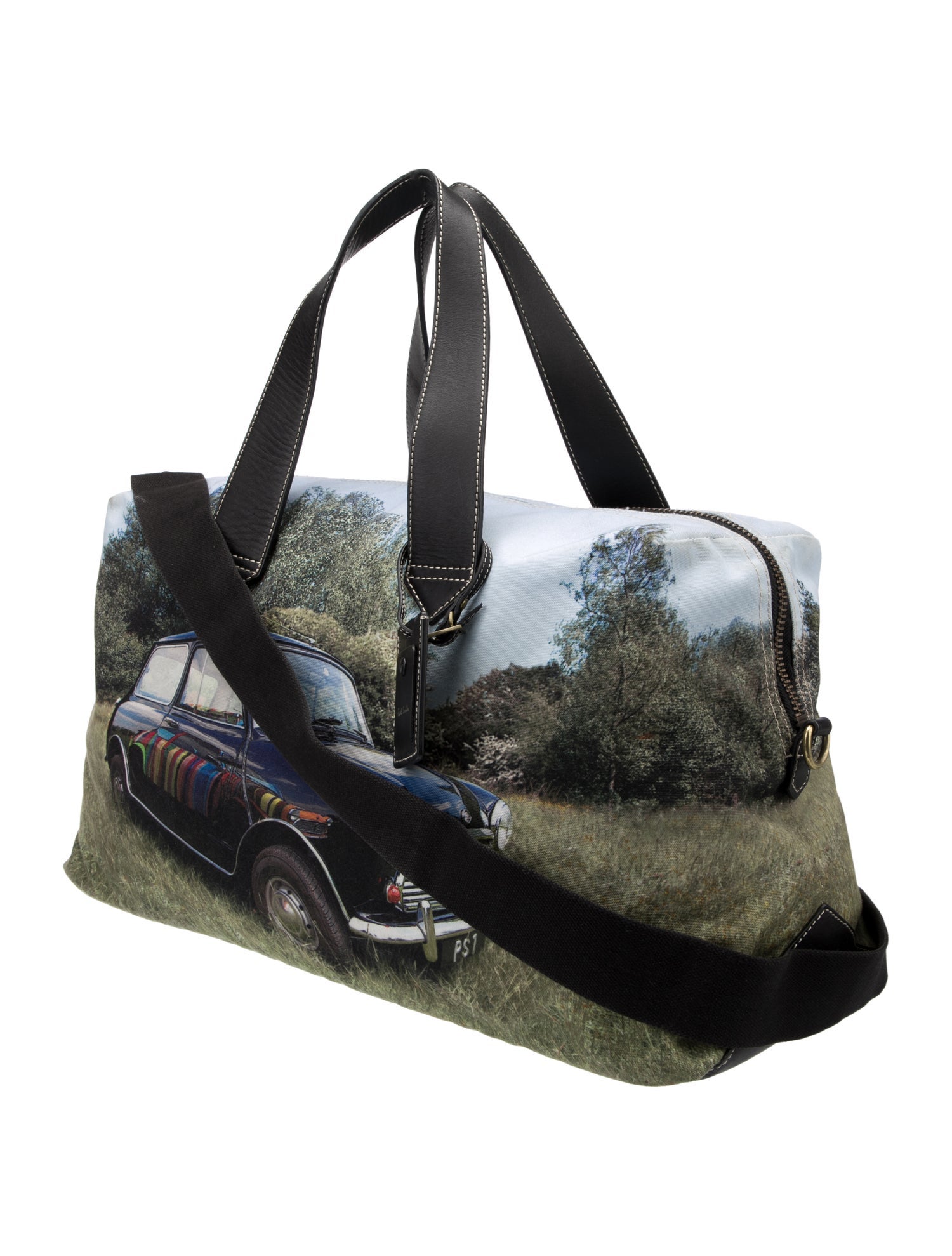 Paul Smith Leather Trim Canvas Messenger Bag