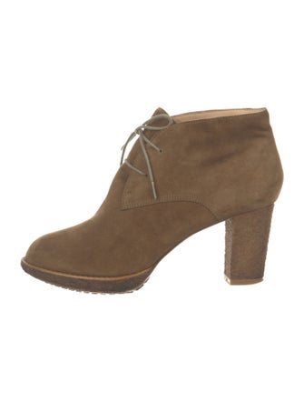 Paul Smith Suede Embroidered Accent Lace-Up Boots