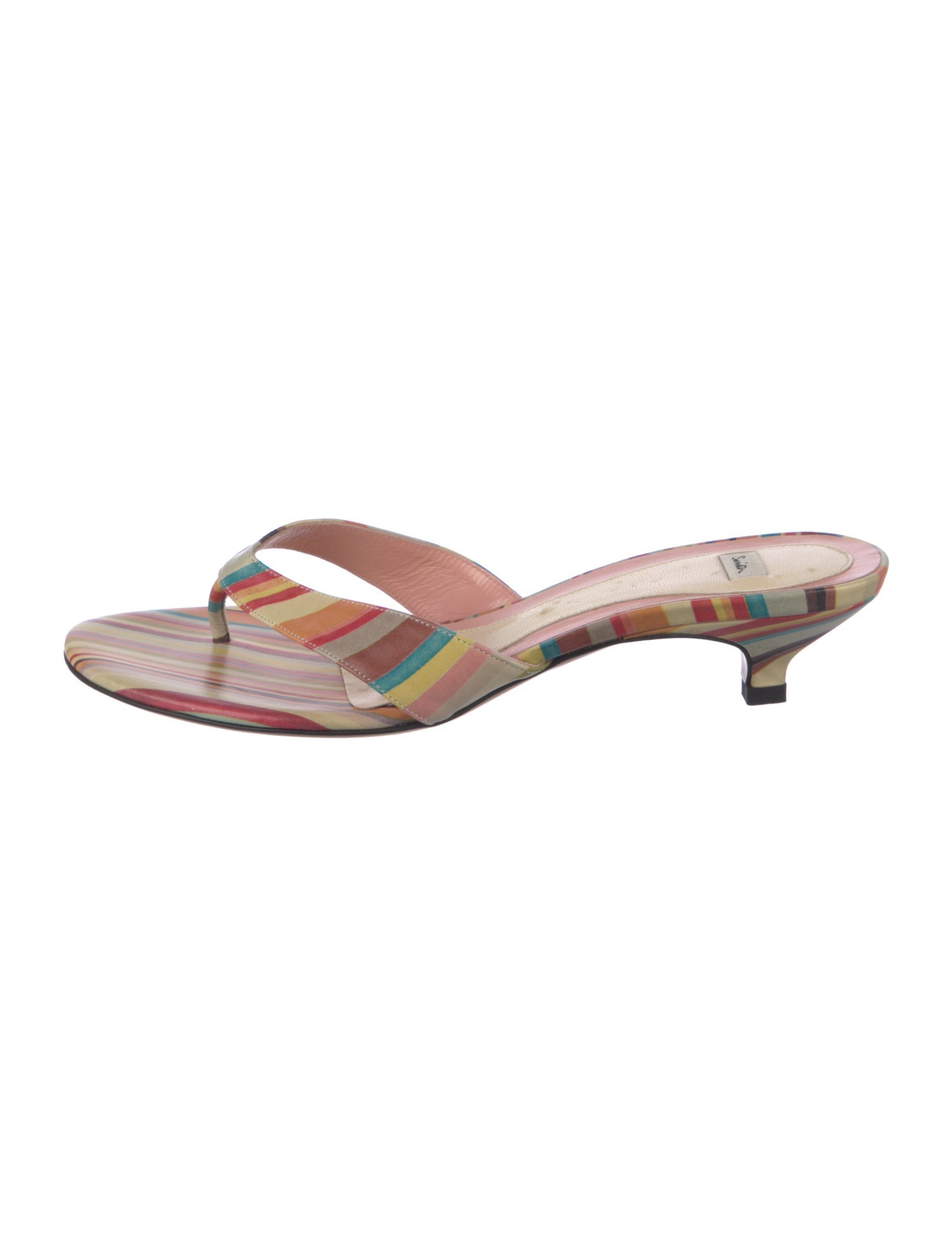 Paul Smith Leather Striped Flip Flops