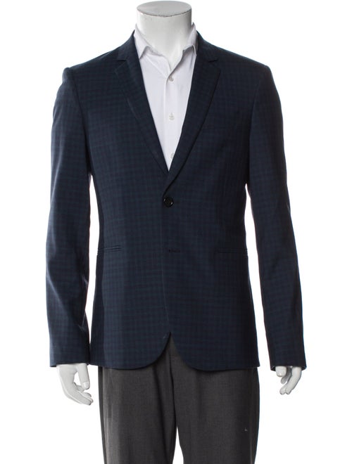 Paul Smith Men's Blue Pattern Printed Wool Blazer