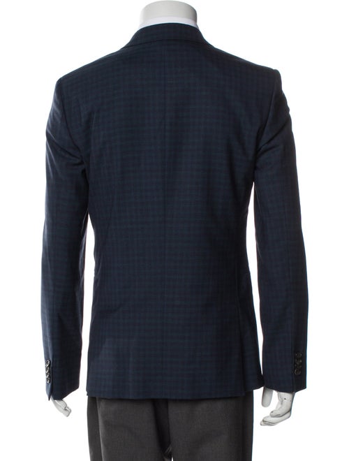 Paul Smith Men's Blue Pattern Printed Wool Blazer