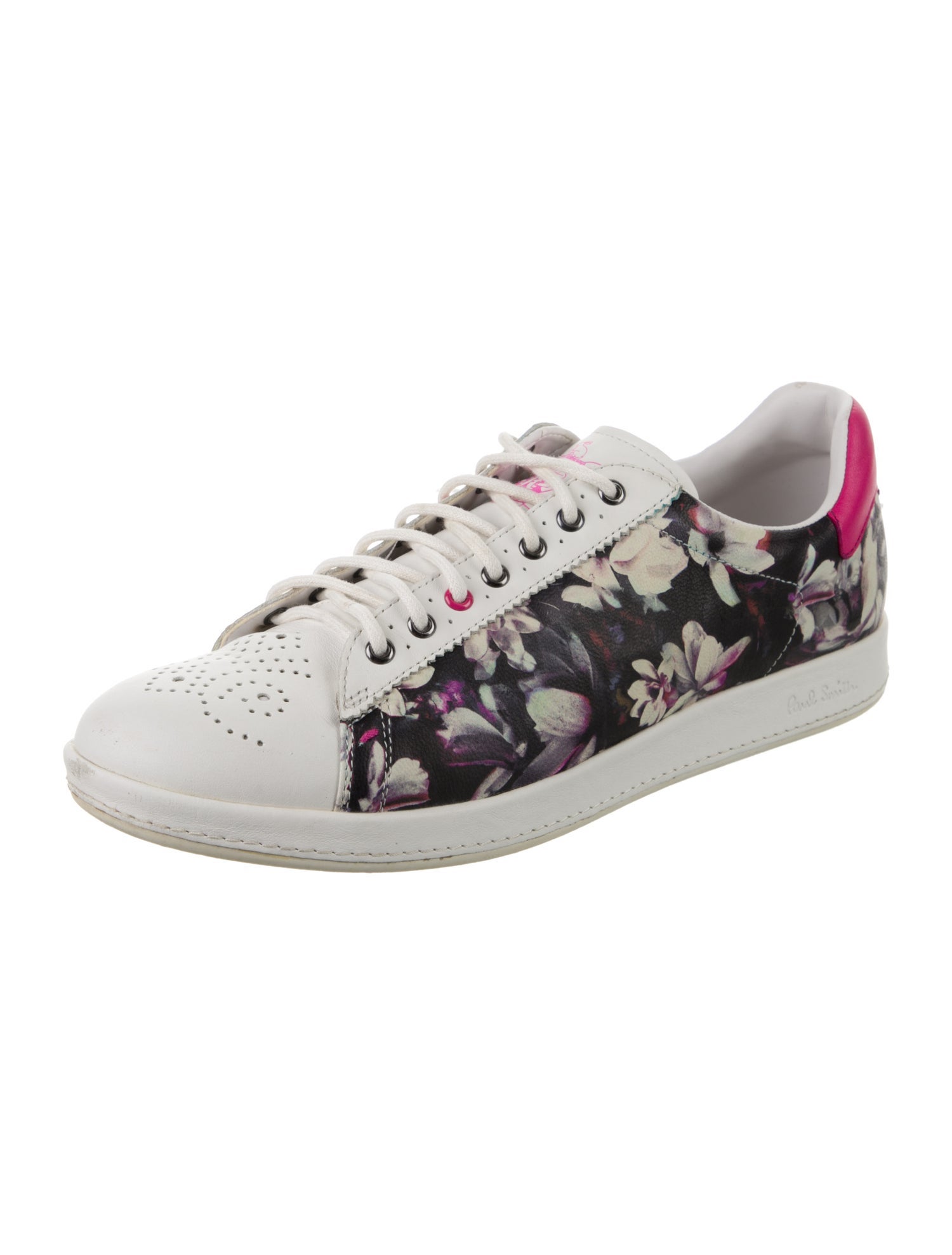 Paul Smith Leather Floral Print Sneakers