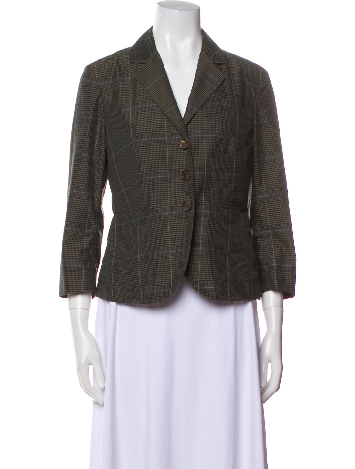 Paul Smith Blue Plaid Print Blazer