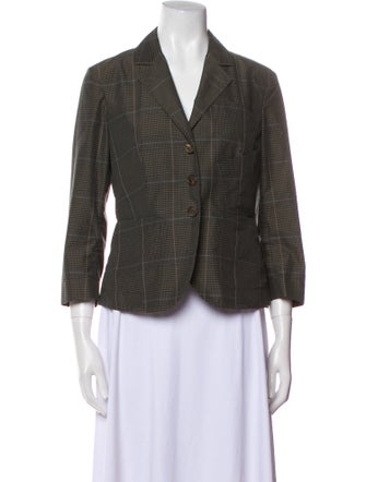 Paul Smith Blue Plaid Print Blazer