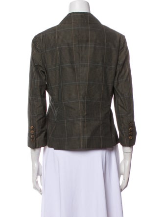 Paul Smith Blue Plaid Print Blazer