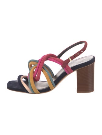 Paul Smith Suede Printed Slingback Sandals