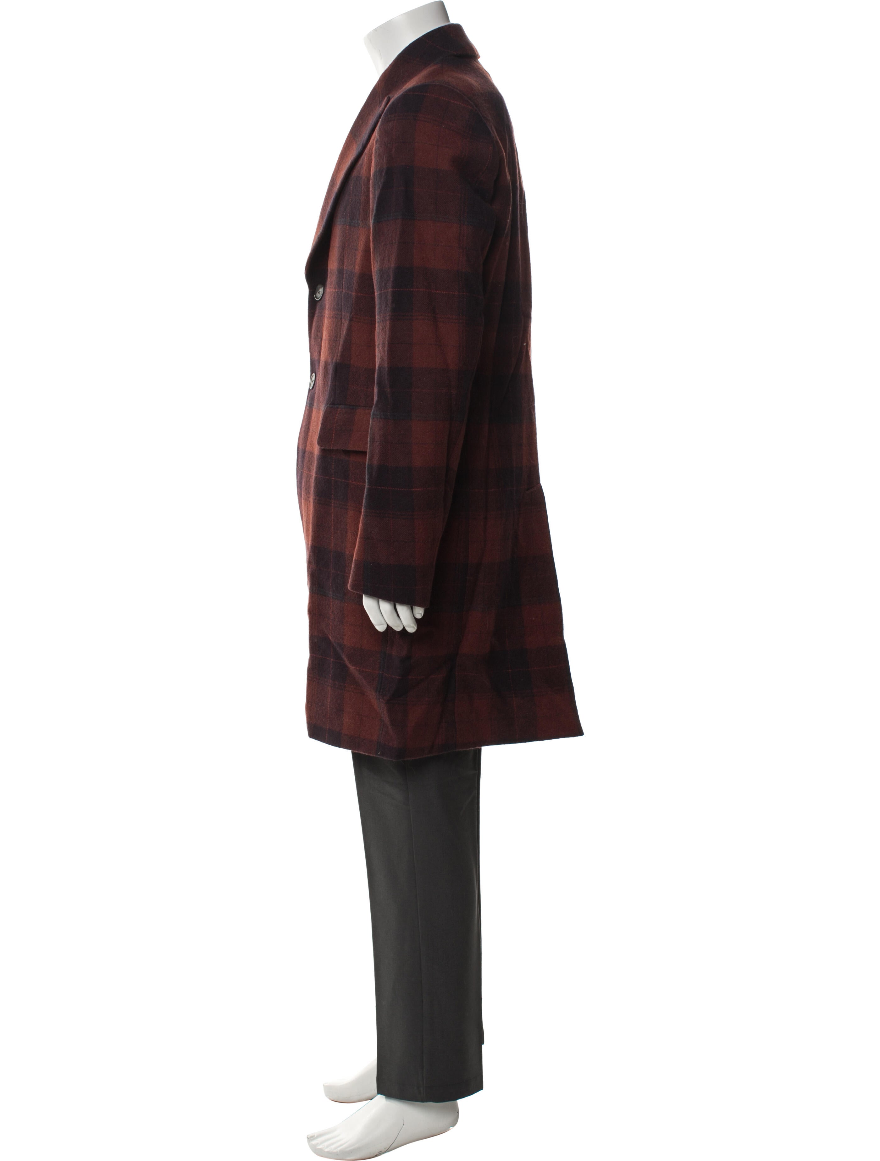 Paul Smith Wool Plaid Print Overcoat