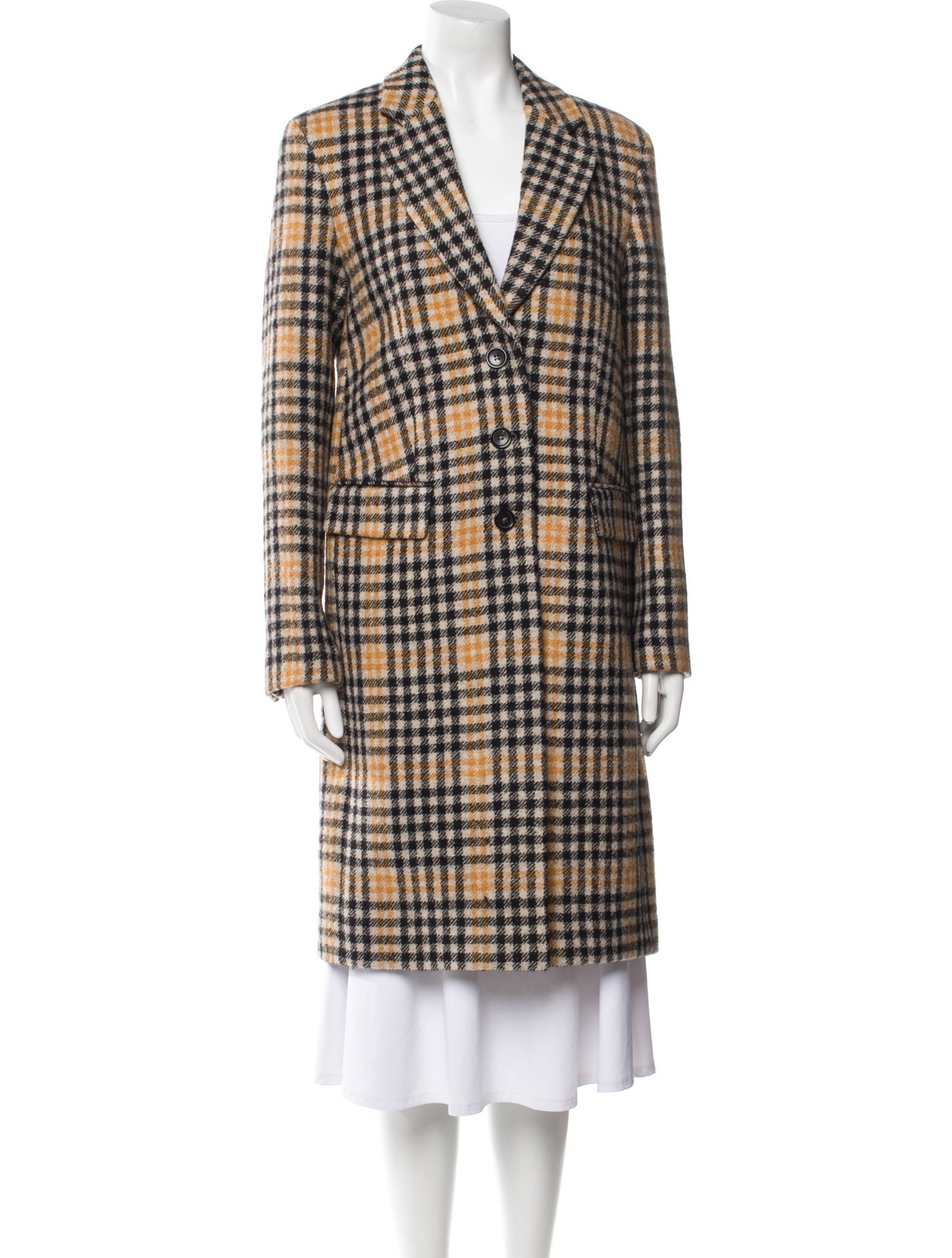 Paul Smith Wool Plaid Print Coat