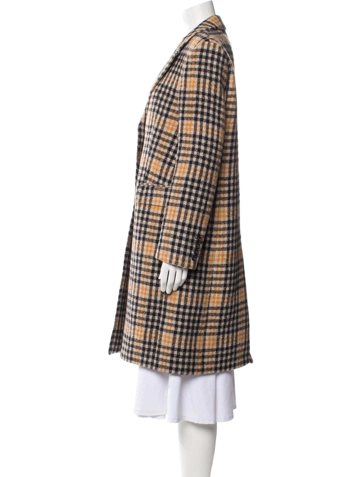 Paul Smith Wool Plaid Print Coat