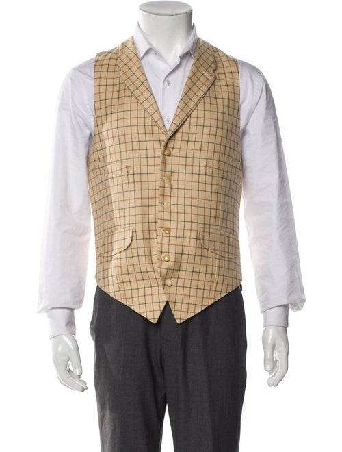 Paul Smith Wool Plaid Print Vest