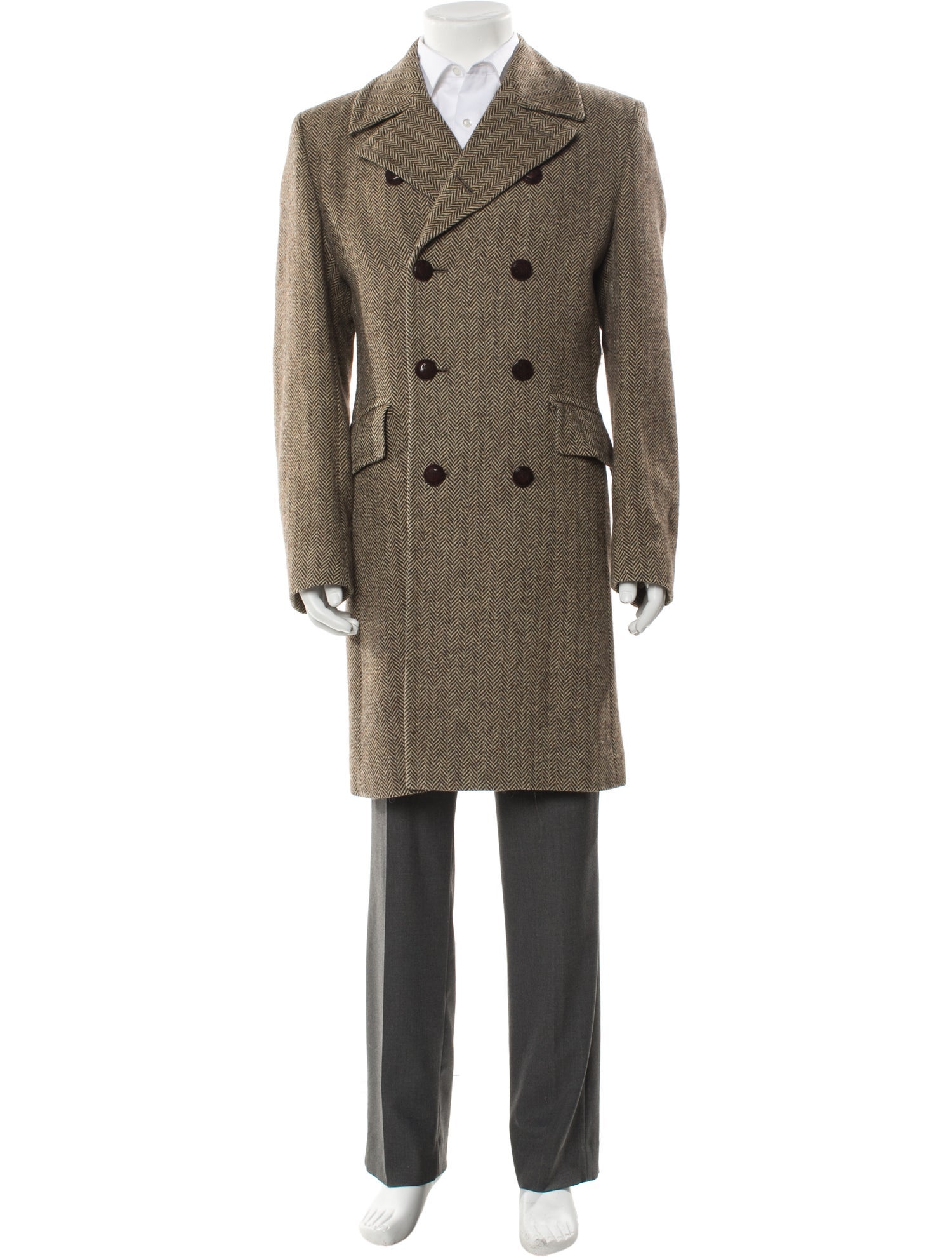 Paul Smith Wool Tweed Pattern Peacoat