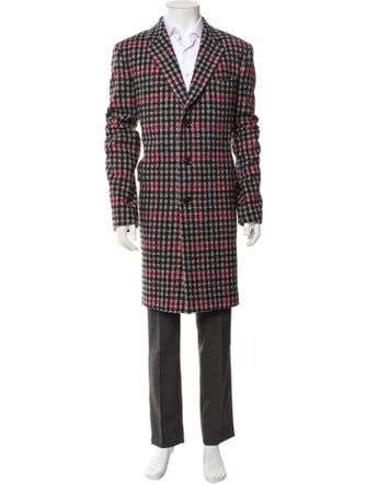Paul Smith Virgin Wool Plaid Print Overcoat