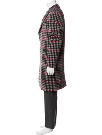 Paul Smith Virgin Wool Plaid Print Overcoat