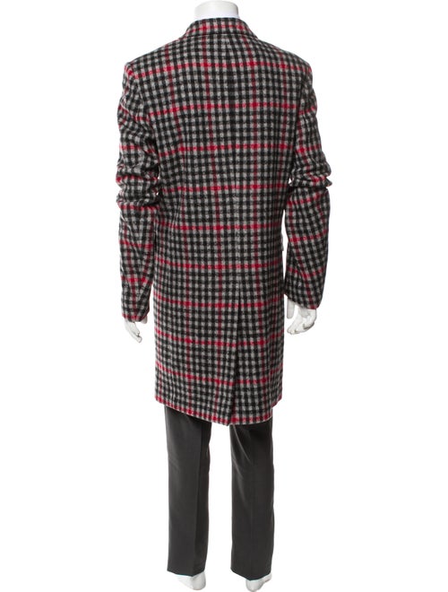 Paul Smith Virgin Wool Plaid Print Overcoat