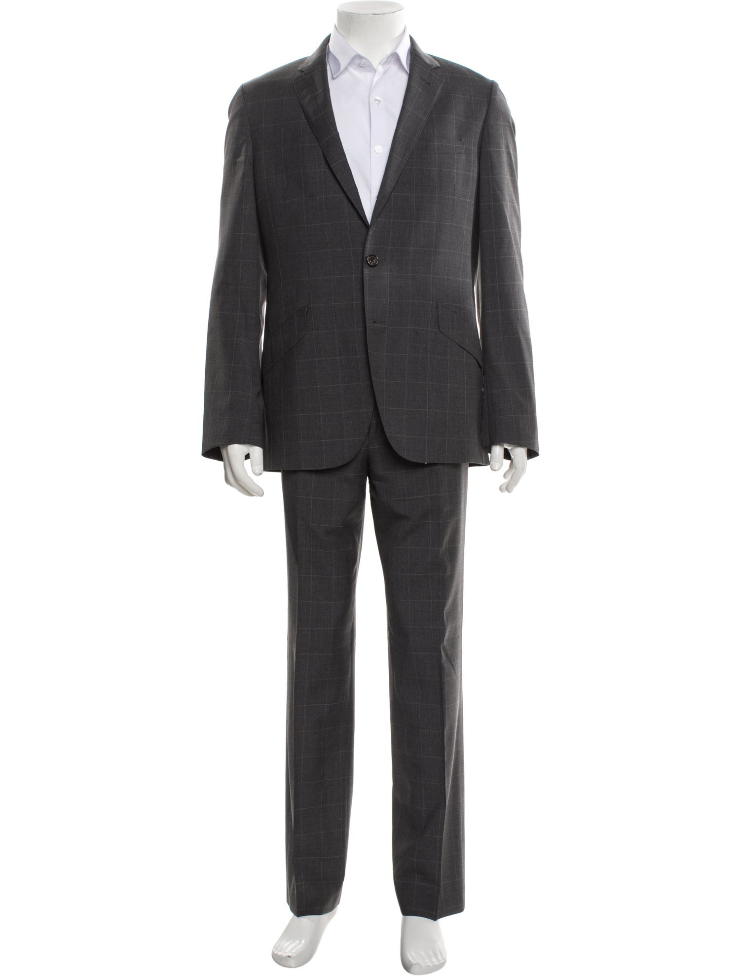 Paul Smith Wool Plaid Print Two-Piece Suit Vest