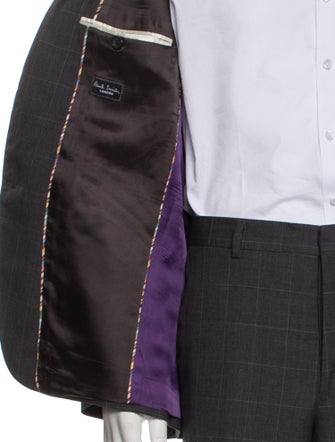 Paul Smith Wool Plaid Print Two-Piece Suit Vest