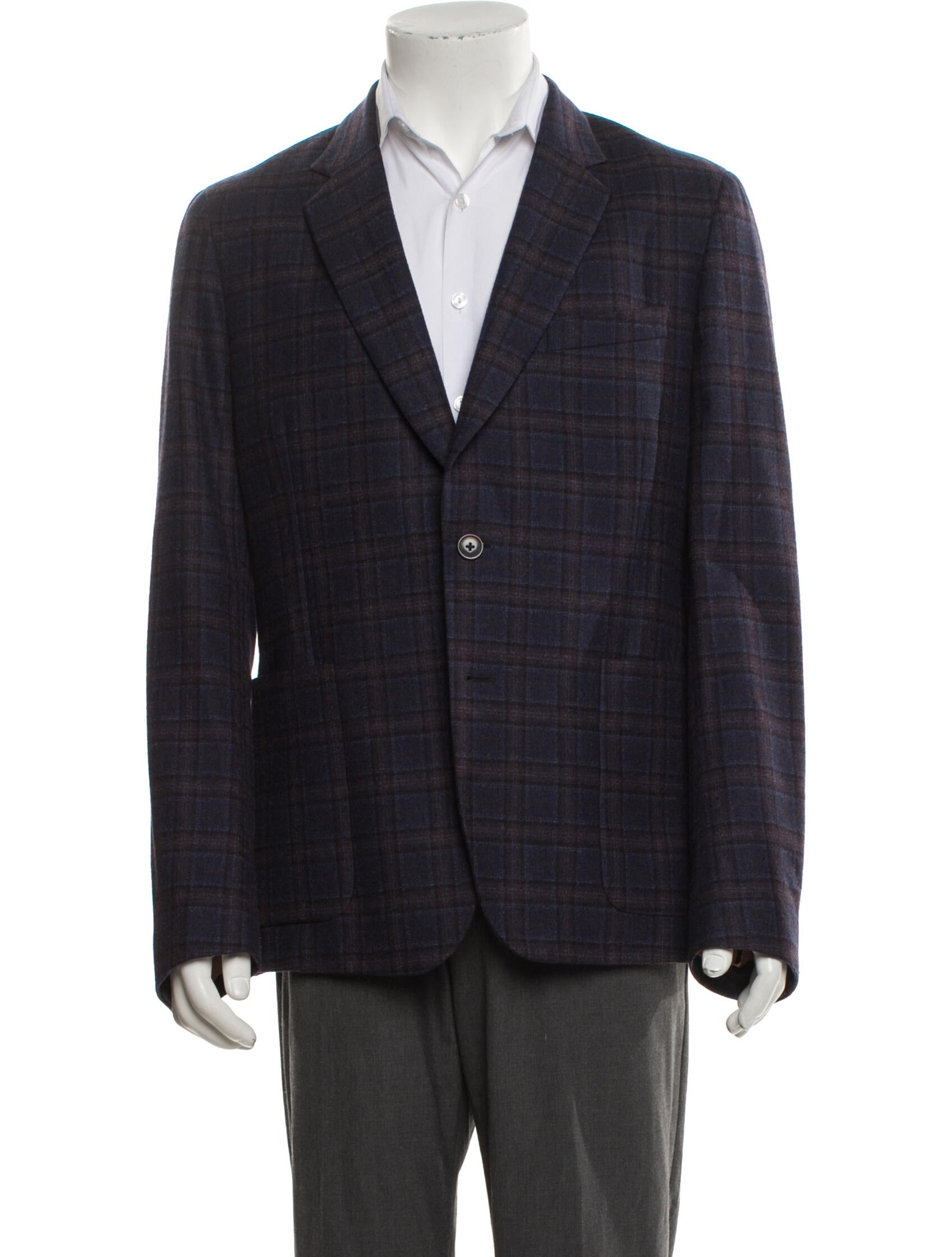 Paul Smith Wool Plaid Print Blazer