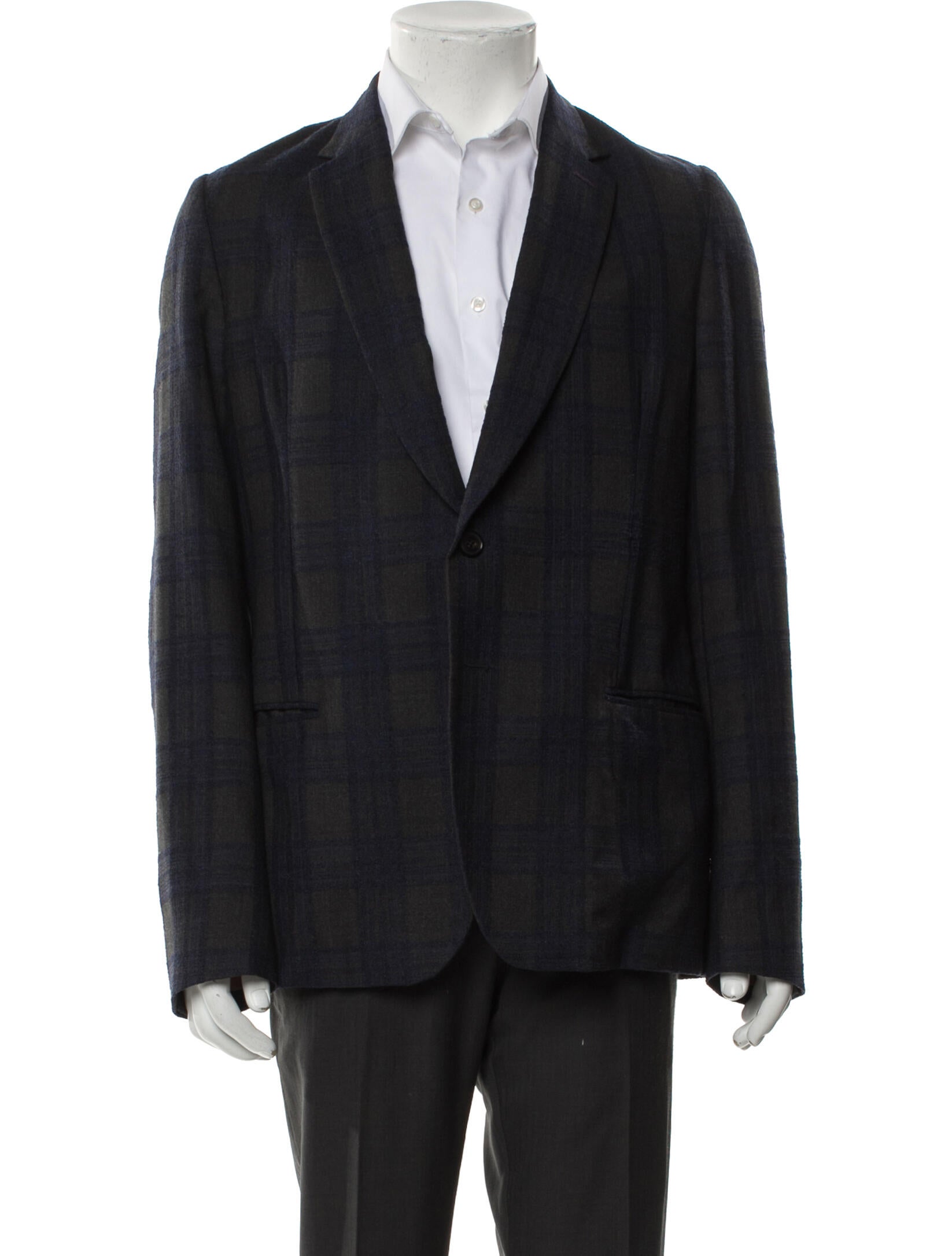 Paul Smith Wool Plaid Print Blazer
